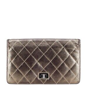 CHANEL Gold Leather Wallet